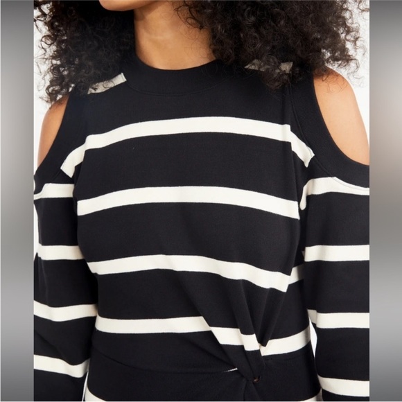 Tanya Taylor Striped Shirley Cold Shoulder Dress - Picture 3 of 9